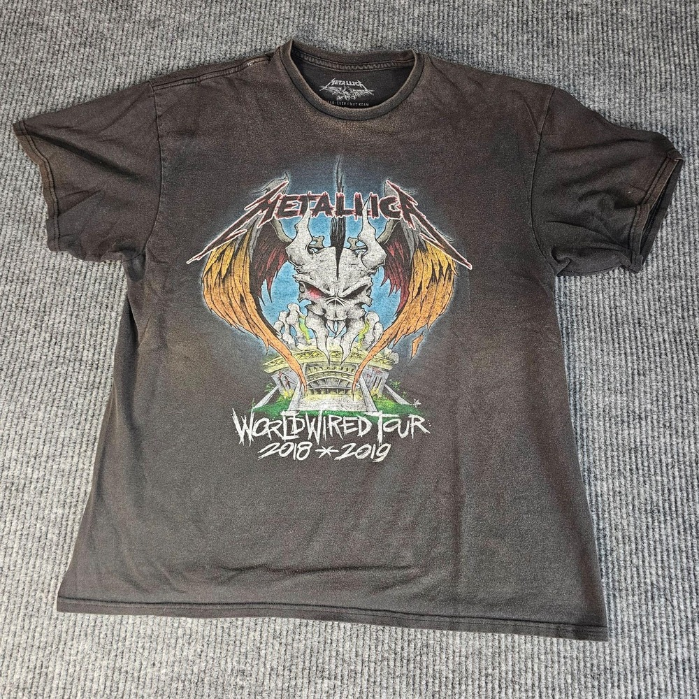 Metallica WorldWired Tour Shirt Mens XL Black 2018 2019 Band Tee Double Sided